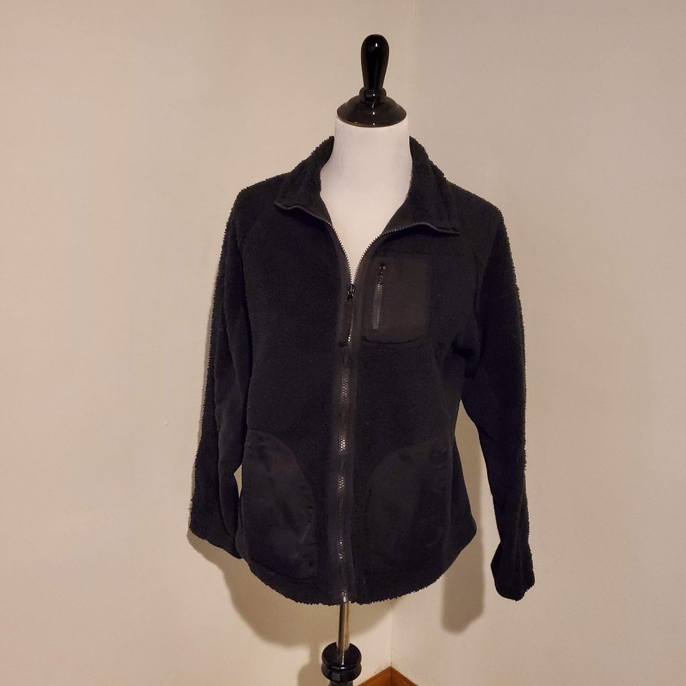 Fuzzy Zip Up Sweater w/ Pockets